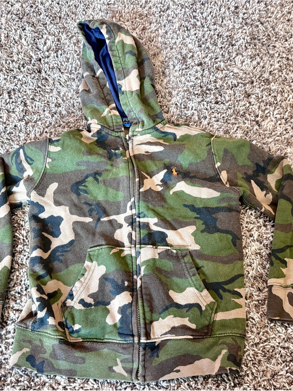 Polo Ralph Lauren Hoodie Boys Camo Zip Up Sweatshirt 7 - Picture 2 of 5